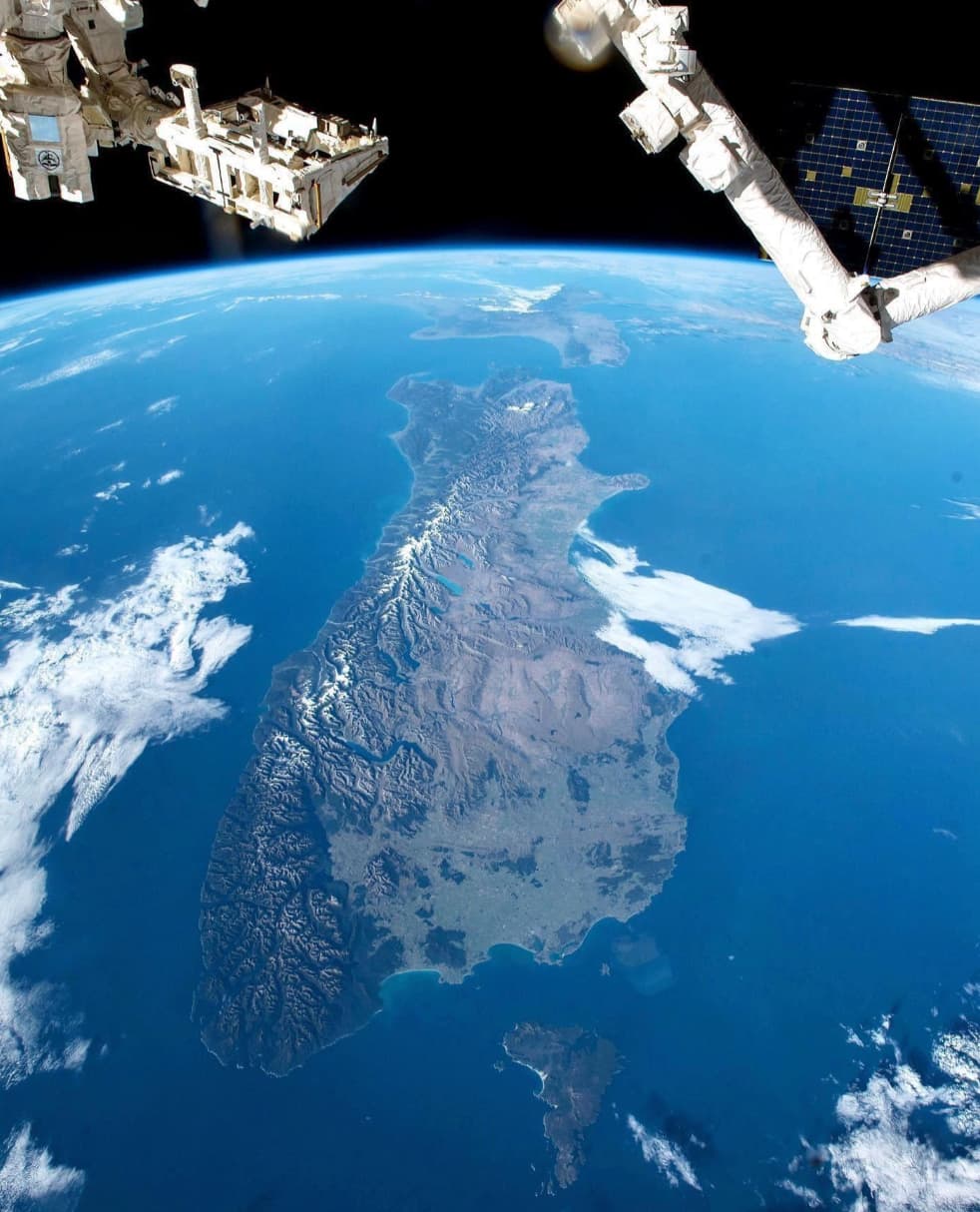  “New Zealand shown from the International Space Station.”